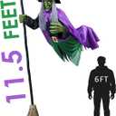 Halloween Decorations - Halloween Decorations Outdoor - 11.5 Ft Animated Hovering Witch Animatronics - Sound & Touch Activated Sensor - Scary Props House Decor for Garden Yard Lawn Indoor Decoration