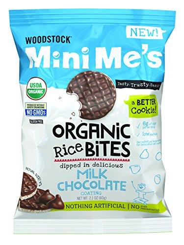 Woodstock Mini Me's Organic Rice Bites, Milk Chocolate, 2.1 Ounce Pack of 2 EXP 19 Feb 2026