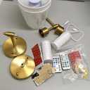 Peel and Stick Wall Sconces, Stick On Wall Sconce Set of 2, Battery Operated Wireless Wall Light, No Drill Adhesive Wall Lamp, Corn Bulb with 10000mAh Rechargeable Battery, Bedroom Wall Decor (11.8inch, Gold)