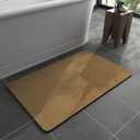 MontVoo -Bath Mat Rug-Rubber Backing Non Slip Quick Dry Absorbent Thin Bathroom Rugs Fit Under Door-Faux Suede Surface Bathroom Floor Mats-Shower Rug for in Front of Bathtub Shower Camel 16"x24"