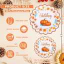 Supernal 60pcs Thanksgiving Plastic Plates Heavy Duty,Fancy Scalloped Plates with Fall Pumpkin and Autumn Maple Leaves, Include 30 Dessert Plate&Dinner Plastic Plate for Thanksgiving Party