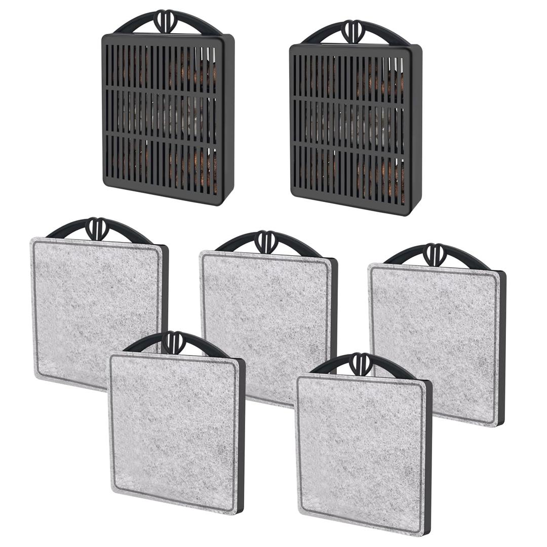 GOZILLA Aquarium Filter Cartridges,Fish Tank Filters Accessories Set,Turtle Tank Filter Replacement Includes 5 Filter Cartridges and 2 Filter Boxes.Only Suit for GZ-107 Low Water Level Tank Filter.