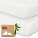 KeaBabies 2-Pack Baby Crib Sheets for Boys, Girls - 52x28 Viscose Derived from Bamboo Toddler Bed Sheets Neutral, Fitted Crib Mattress Cover for Standard Baby Bedding, Soft & Cozy (Soft White)