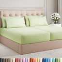 Split King 7 Piece Sheet Set - Comfy Breathable & Cooling - Soft Hotel Luxury Bedding Set with 8-16 Inch Deep Pockets - 1 Flat & 2 Fitted Sheet & 4 Pillowcases - Wrinkle Free & Easy Care - Light Sage