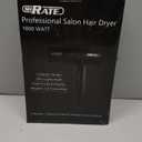 SHRATE Lightweight Ionic Hair Dryer with Diffuser - Powerful 1800W Blow Dryer for Fast Drying - Professional Low Noise Mini Hair Dryer for Travel, Gifts, Hair Styling (Black)