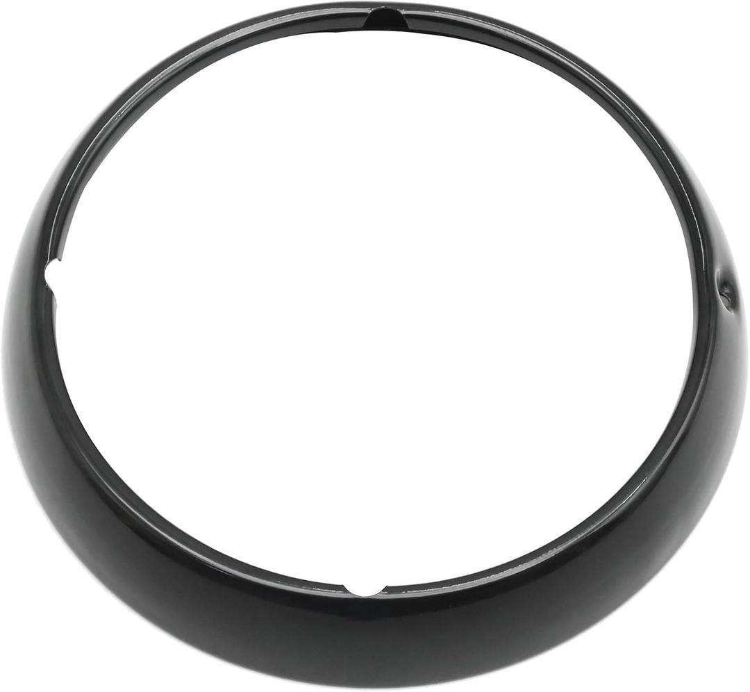 Black 7" Motorcycle Headlamp Lamp Trim Ring Cover Headlamp Assembly, Replacement for Harley-Davidson Touring Road King Electra Glide Street Glide Tri Glide FLHT FLH