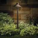 Kichler 1-Light Outdoor Path Light in Centennial Brass, Outdoor Landscape Lighting Fixture for Pathway, Garden and Yard, 12-Volt Low Voltage, (21" H x 6.75" DIA), 15478CBR
