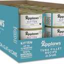 Applaws Natural Wet Kitten Food in Broth, Limited Ingredient Canned Wet Kitten Food, No Additives, Made with Natural Ingredients, Tuna Fillet in Broth (24 x 2.47oz Cans)