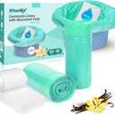 Bedside Commode Liners with Absorbent Pads, Extraordinary Thick (40 Mil), Potty Chair Liners – 100 Liners + 100 Super Absorbent Pads, Leak-Proof, Gel-Lock Absorbent Core, Drawstring Closure