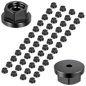 Carbon Steel Hex Nuts, Hex Nuts Assortment Kit Washer, 1 inch Hex Screw Hardware Nuts Fastener Tool, Screw Cap Covers Nuts and Bolts for Decorating Outdoor Pergolas, Pavilions,Decks 48 PCS