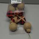 Deloky 16 Pcs Buffalo Plaid Fabric Ball- 2 Inch Christmas Fabric Wrapped Burlap Balls- Rustic Ball Ornaments with Bow for Christmas Tree Party Decoration Supplies