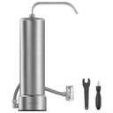 Countertop Water Filter, Stainless Steel 8000 Gallons Faucet Water Filtration System, Reduces 99.99% Chlorine, Lead, Heavy Metals, Bad Odor, OM-CF01 Included 1 Filter