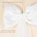 13Pcs Large White Pearl Silk Satin & Tulle Bow Coquette Decor,17x55 Inch Giant Bow with 12 Small Satin Bows, DIY Photo Backdrop Wall Hanging Decor for Wedding Bridal Baby Shower Birthday Girls Room