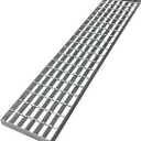 39.4x7.9 in. B125 Galvanized Steel Driveway Trench Drain Grate | Metal Channel Ditch Drainage Cover Heavy Duty Anti Corrosion Hot DIP Galvanizing Garage Factory Parking Lot Concrete Floor