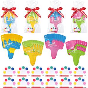 24 Pack Valentines Day Cards with Watercolor Paint Set, Classroom Exchange Valentines for Kids, Non Candy Party Favors, Bulk School Valentines Gifts Ready to Hand Out(Cute)