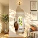 Niccy Wavy Full Length Mirror, Irregular Wall-Mounted Mirror, 65"×24"