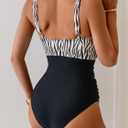 Eomenie Women's One Piece Swimsuit Tummy Control Slimming Bathing Suit Cutout Tie Knot Swimwear (Black) 2XL
