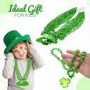 12 Pcs St Patricks Day Beads Necklace Bulk Green Shamrock Beads for Irish Party Favors & Supplies, Costume Accessories by 4E's Novelty