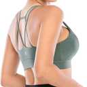 RUNNING GIRL Sports Bras for Women,Padded Sports Bra Tank Top Sexy Crisscross Back High Impact Longline Workout Yoga Bra (Green, S)