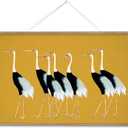InSimSea 36x54 Extra Large Canvas Scroll Wall Art, Vintage Seven Cranes Wall Decor, Oversized Animal Painting Prints for Living Room, Bedroom, Dining Room, Office
