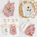 Simplee kids Baby Girls Sunflower Knit Rompers Knit Clothes for Newborn Baby Girls (6-12 Months)