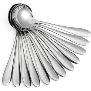 Large Soup Spoons/Stainless Steel Bouillion Spoons,12-Piece,7.7 Inches
