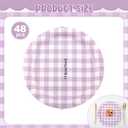 48Pcs 7 Inches Gingham Party Supplies Purple Paper Plates Disposable Plaid Decorative Dinner Dessert Serving Plates for Baby Shower Wedding Birthday Party