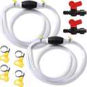 Hand Pumps, Universal Petrol Hand Pump, Hand Pump, Hand Pump with 2 Roots 2m Hoses and 4 Hose Clamps, Suitable for Water, Petrol, Diesel, Fuel