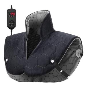 Heating Pad for Neck and Shoulders and Back, 30s Fast Heating Pads for Pain Relief,160℉ Ergonomic Heated Wrap with 8 Temp & 16 Auto-Off Timers, Gifts for Women Men (Dark Black)