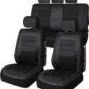 Universal Fit Premier Leatherette Seat Covers - Full Set - Black