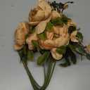 Duovlo Artificial Peony Silk Flowers Fake Flowers Vintage Wedding Home Decoration,Pack of 1 (Dark Champagne)