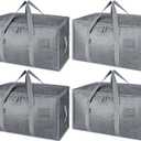 BALEINE 4-Pack Oversized Moving Bags with Reinforced Handles, Heavy-Duty Storage Tote for Clothes, Moving Supplies (Winter Grey, 4-Pack)