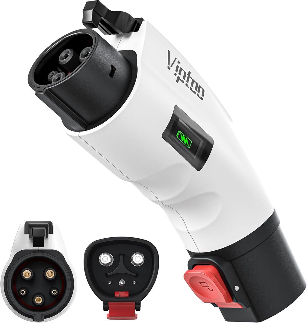 Tesla to J1772 Adapter 60A 250V AC  NACS EV Charging Connector with Charging Status Display for Tesla Wall/Destination/Mobile Charger, Fast & Safe Charging (White)