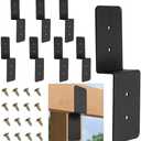 CNQLIS 3"x 5" Z Bracket, 8 Pcs Z-Shape Pergola Brackets, Heavy Duty Carbon Steel Double Angle Channel Angle Support for Wood Shelf Fixing Timber Connector