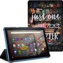 Case for Amazon Fire HD 10 Tablet (7th and 9th Generation, 2017 and 2019 Release), Lovers Book Lightweight PU Leather Stand Cover with Auto Wake/Sleep, Just One More Chapter