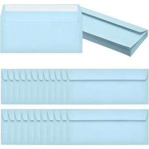 PATIKIL 24 Pack Light Blue #10 Business Envelopes, Colored Self Seal Letter Size Envelopes for Business Mailing Office Checks Invitation, 4-1/8 x 9-1/2 Inches