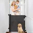 Retractable Baby Gates 0"-39" Wide Narrow Baby Gate for Doorways, 33" Tall Retractable Dog Gate for Stairs Narrow Pet Gate for Dogs Indoor Mesh Baby Gate Retractable Gates for The House, Black (35" Tall x 39" Wide)
