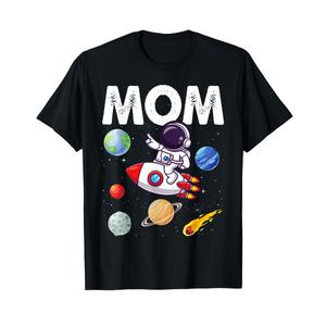 Mom Mommy Mother Space Astronaut Birthday Family Matching T-Shirt, Large