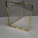 Sintuff 8" x 10'' Brass Double Picture Frame Clear Double Folding Hinged Frame Acrylic Memorial Photos Displayed Stand for Desktop Artwork Plants Specimen Graduation Christmas Gifts(Gold)