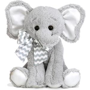 Bearington Baby Lil Spouts The Elephant Plush, 10 Inch Elephant Stuffed Animal Piggy Bank with Noise