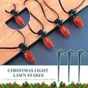 Jetec 200 Pieces Christmas Light Stakes Universal Yard Lawn Holiday 7.5 Inches Light Ground Stakes for C7 C9 String Lights Christmas Outdoor Lights Holders on Yards, Driveways (Green)