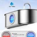 3.4Gal Dog Water Fountain for Large Dogs, 13L Stainless Steel Large Pet Fountain with Deeper & Wider Drinking Area, Automatic Dog Water Bowl Dispenser with Water Window(with 7 Filters) (Silver)