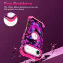 Rancase for iPhone Air Case,Three Layer Heavy Duty Shockproof Protection Hard Plastic Bumper +Soft Silicone Rubber Protective Case for Apple iPhone 17 Air 6.5 inch,Glow in The Dark-Hot Pink