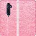 Compatible with OPPO Reno 2 Wallet Case and Tempered Glass Screen Protector Card Holder Stand Credit ID Slot Magnetic Leather Flip Cell Accessories Phone Cover for Reno2 2019 Women Men Rose Gold