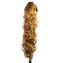 Yoanshop 24 Inch Long Messy Wavy Claw Clip Ponytail Extensions Synthetic Clip in Drawstring Curly Pony Tail Hair Extension Wig Hairpiece for Women (27B)