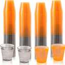 2 x Disposable Hard Plastic Shot Glasses Jello Cups Iridescent Neon Halloween Birthday Christmas Party Supplies (2, ounces)