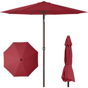 PatioKingdom 11FT Patio Umbrella,Outdoor Umbrella with Push Button Tilt and Crank,Market Table Umbrella with 8 Sturdy Fiberglass Ribs UV Protection