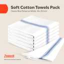 Zeppoli Classic Dish Towels - 15 Pack - 14" by 25" - 100% Cotton Kitchen Towels - Reusable Bulk Cleaning Cloths - Blue Hand Towels - Super Absorbent - Machine Washable