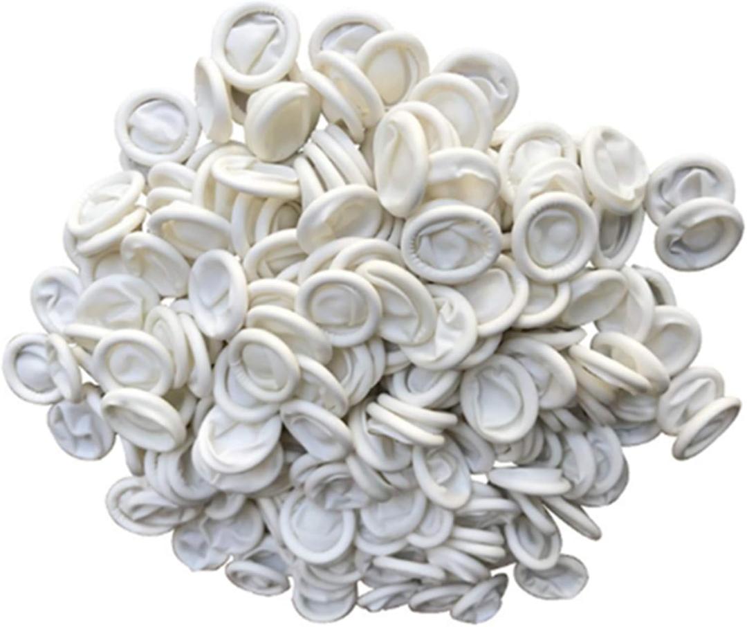ANSLYQA Finger Cots, (Medium,1200 Pcs) Disposable Latex Finger Covers Anti Static Rubber Fingertips Protective for Electronic Repair,Crafting Industrial Apply,White