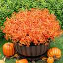 Lnoicy 20 Bundles Artificial Flowers for Outdoor,Faux Plants Decoration,Plastic Flowers for Indoor Garden/Wedding/Farmhouse (Fall Red)